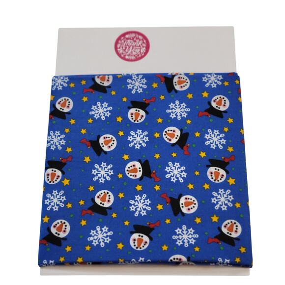 Cotton Fabric Snowman Snowflakes Stars Christmas 33" x 42" General Fabrics - Picture 4 of 11